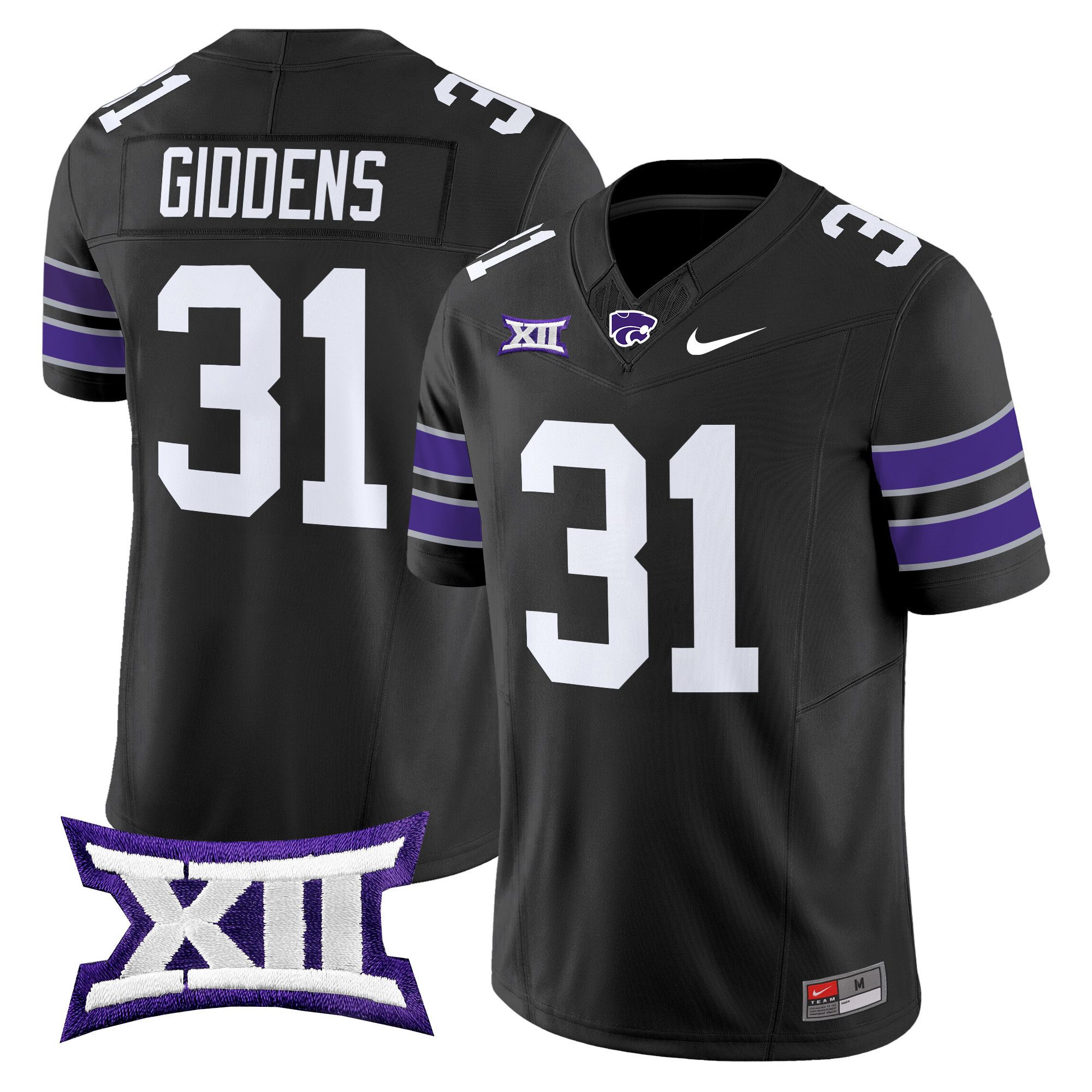 Men Kansas State Wildcats #31 Giddens Black Nike 2024 Vapor Limited NCAA Jersey style 1->ncaa teams->NCAA Jersey
